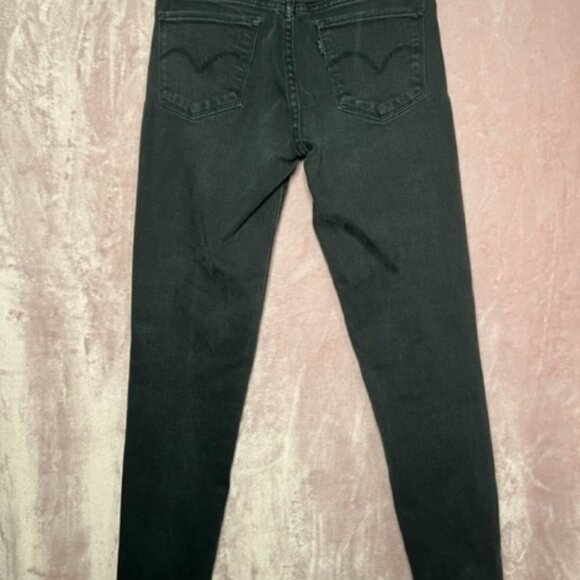 Levi Womens Black 711 Denim Skinny Jeans Waterless Mid Rise Faded Size 26 - Picture 5 of 8